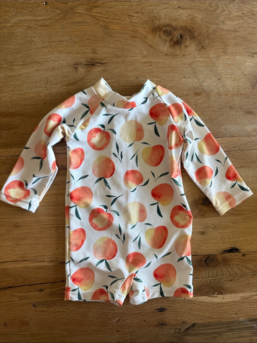 Baby Long Sleeve Peach-Print Swim Rashguard